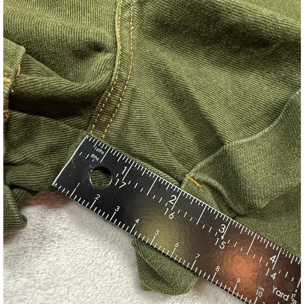 Vtg LEI High Waisted Jean Shorts Size 9 5-Button Fly in Hunter Green Y2K - Picture 5 of 9